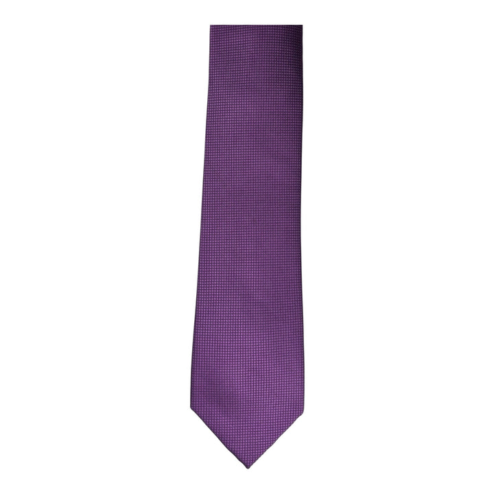 Purple Square Weave Print Tie and Pocket Square