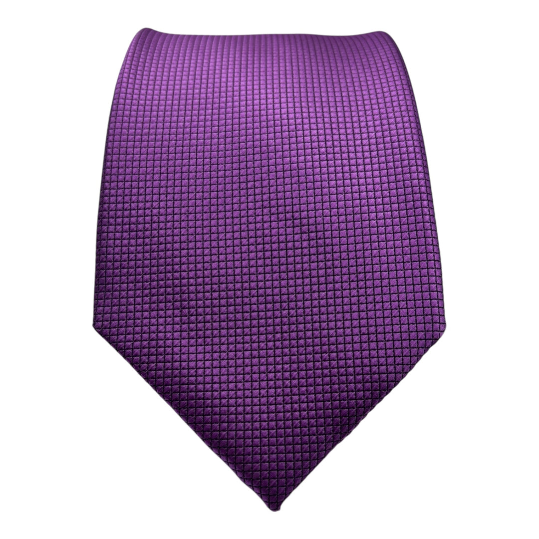 Purple Square Weave Print Tie and Pocket Square