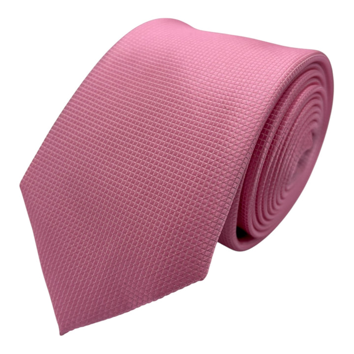 Pink Square Weave Print Tie and Pocket Square