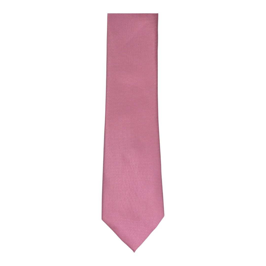 Pink Square Weave Print Tie and Pocket Square