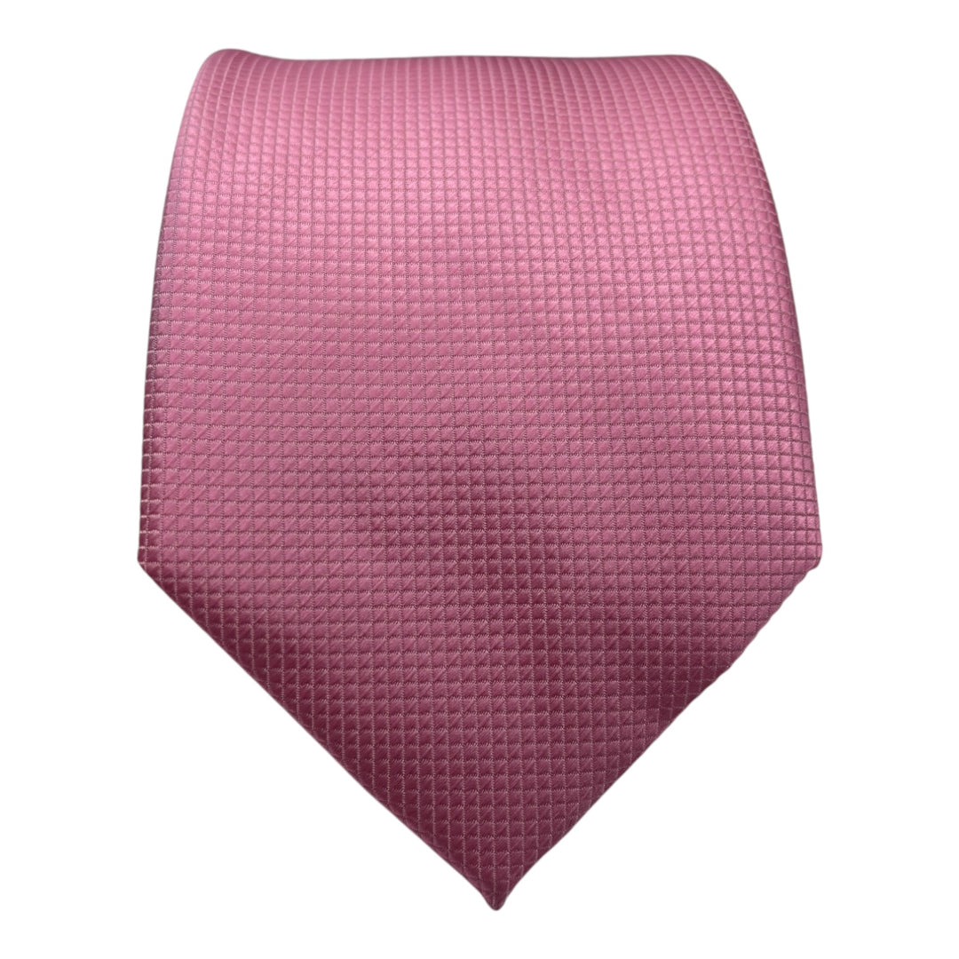 Pink Square Weave Print Tie and Pocket Square
