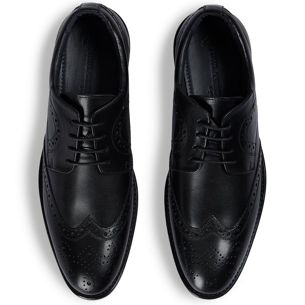 Cambridge - Black Leather Brogue Shoe