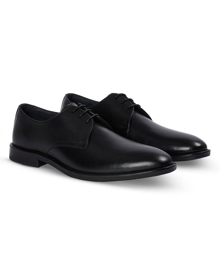 Henley - Black Leather Derby Shoe