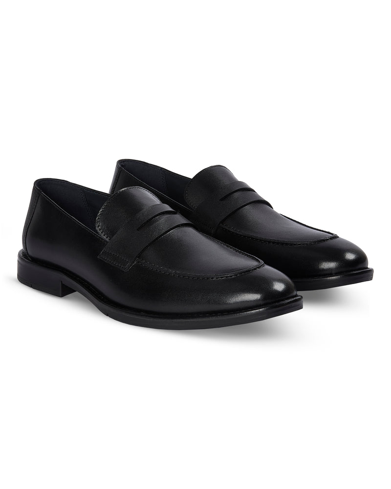Ted Black Leather Loafer Shoe