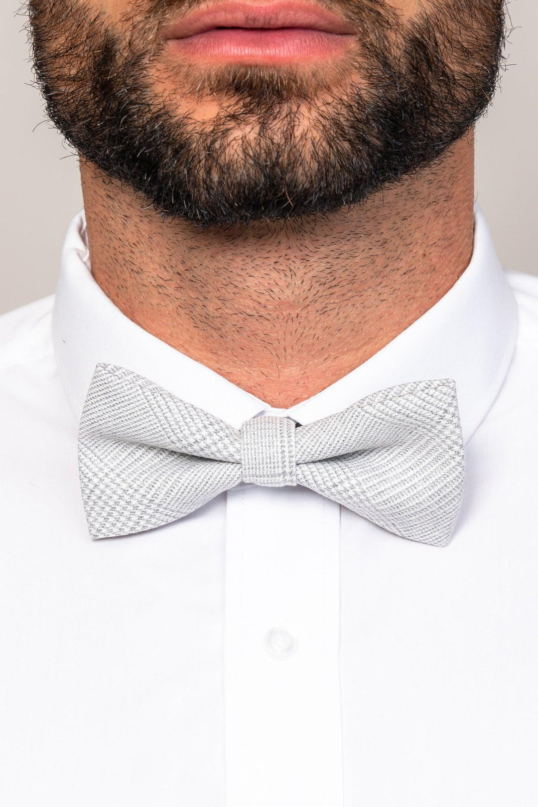 Bromley Stone Check Bow Tie