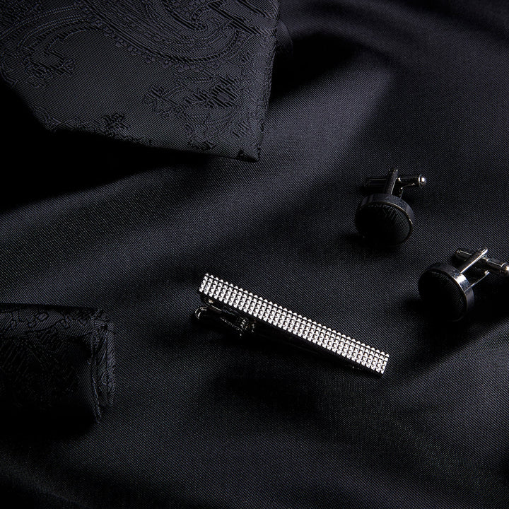 Black Paisley Tie Set