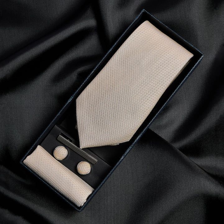 Champagne Textured Tie Set