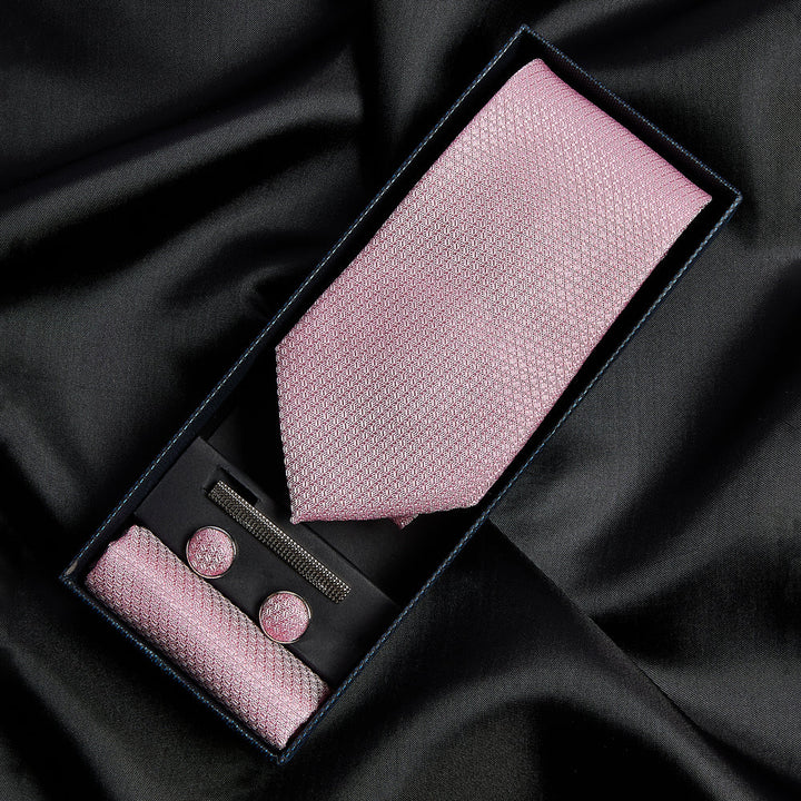 Light Pink Textured Tie Set