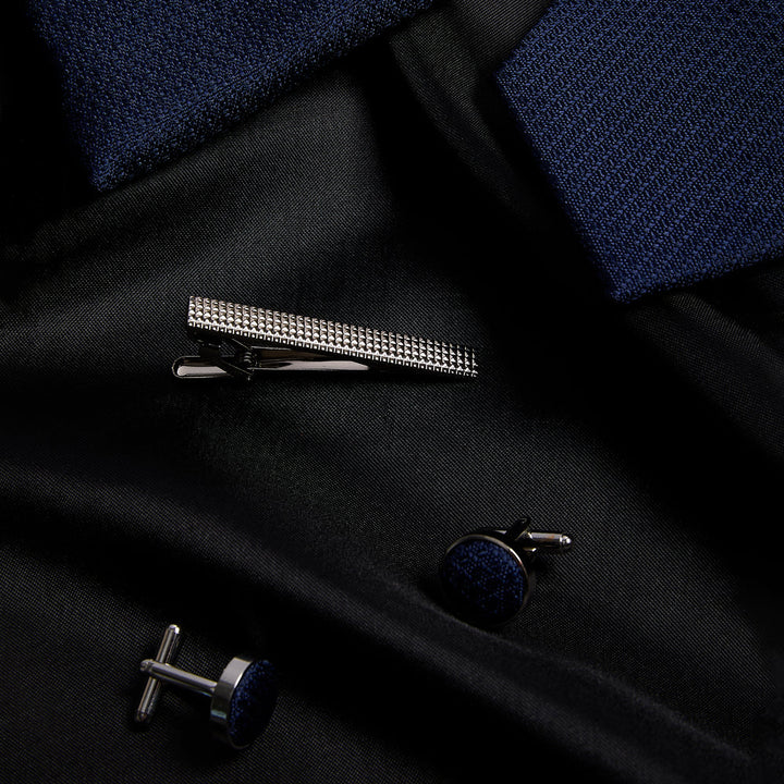 Navy Textured Tie Set