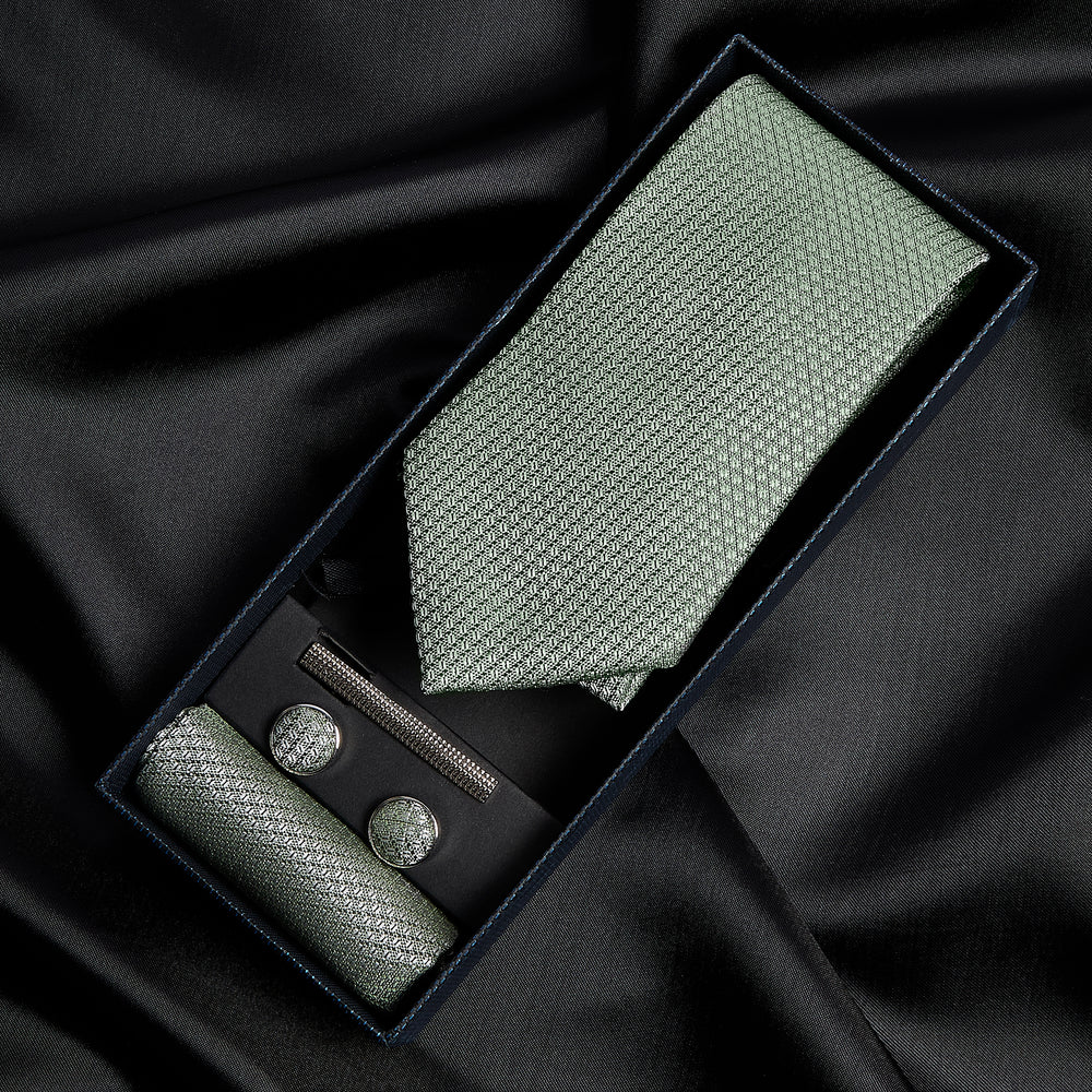 Sage Green Textured Tie Set