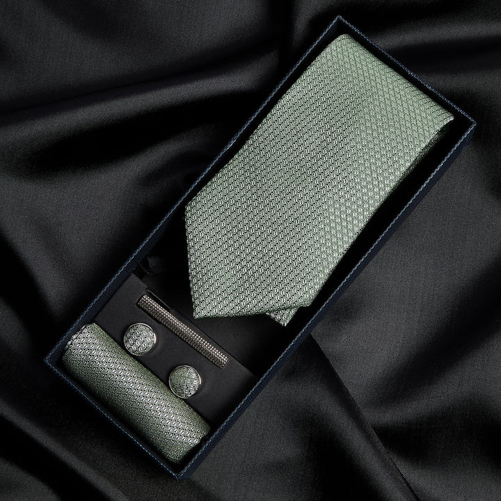 Sage Green Textured Tie Set