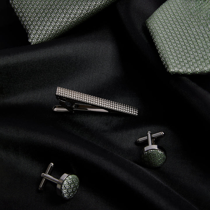 Sage Green Textured Tie Set
