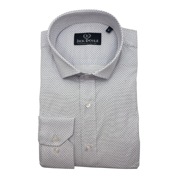 Jack Doyle Cutaway Collar White Polka Dot Shirt