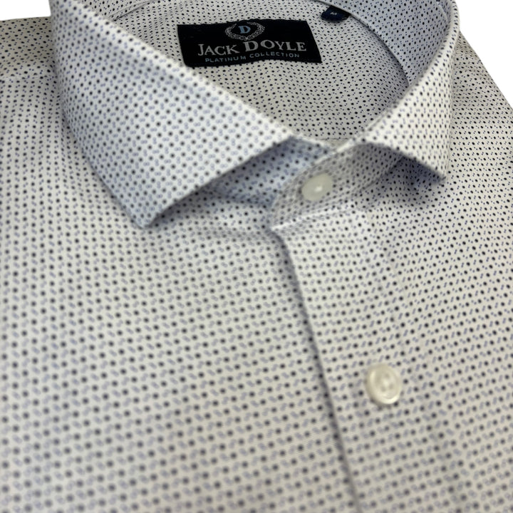 Jack Doyle Cutaway Collar White Polka Dot Shirt