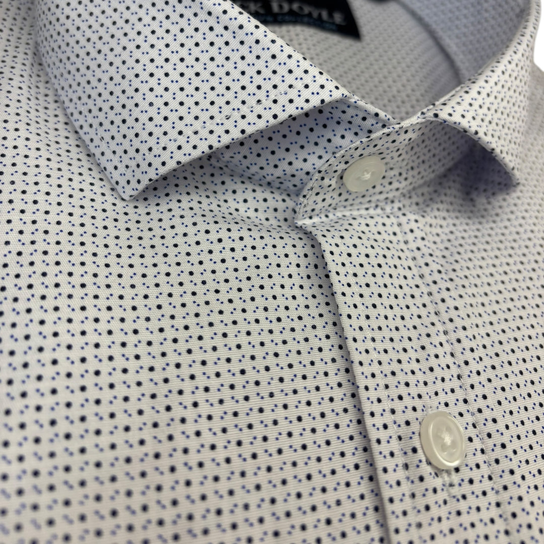 Jack Doyle Cutaway Collar White Polka Dot Shirt