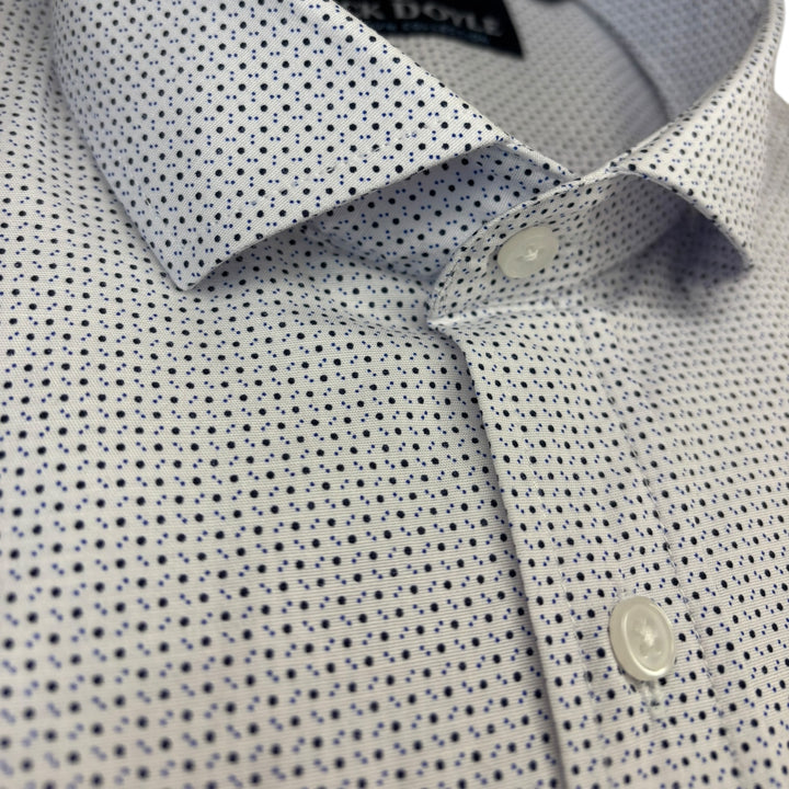 Jack Doyle Cutaway Collar White Polka Dot Shirt