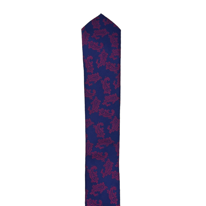 Skinny Purple Paisley Tie and Pocket Square