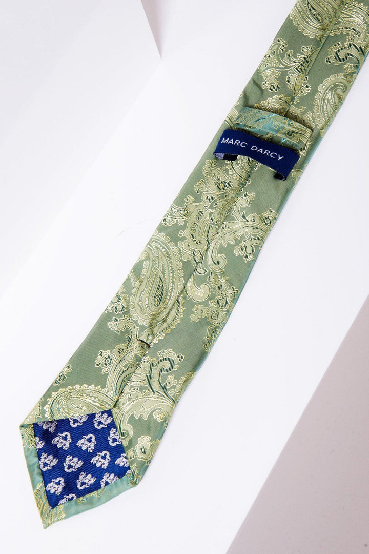 MD Green Paisley Tie & Pocket Square Set