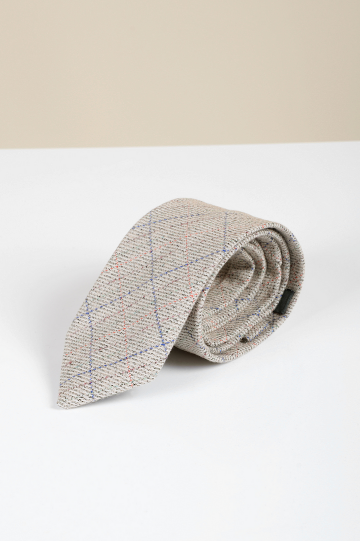 Harding Cream Tweed Check Tie