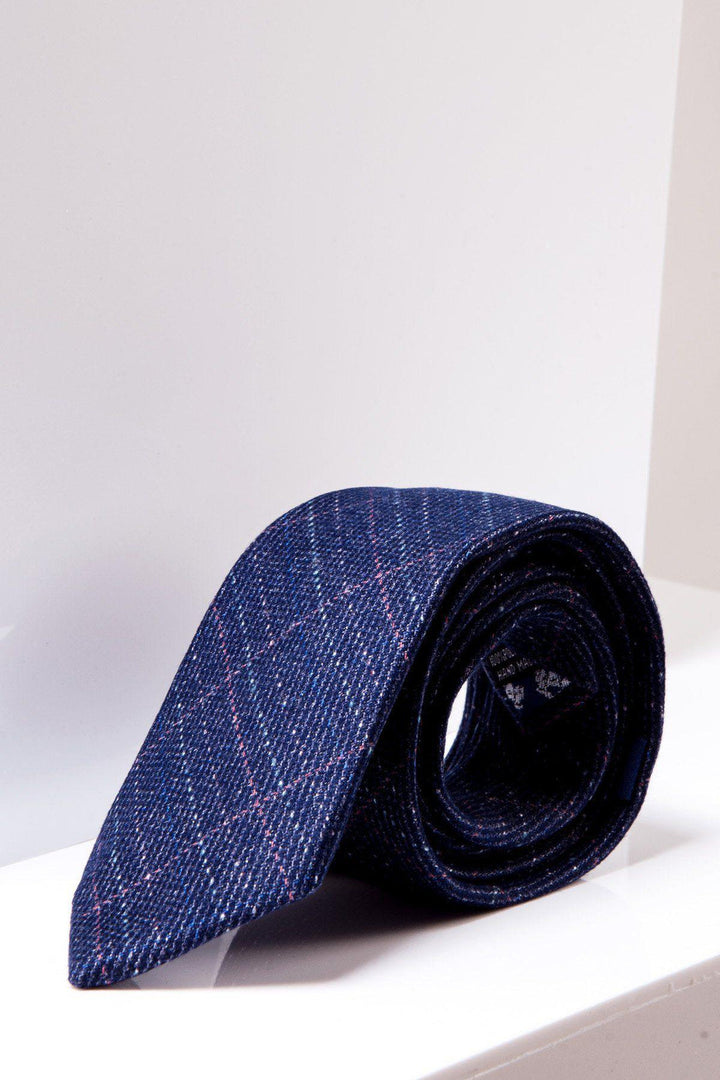 Harry Indigo Check Tweed Tie