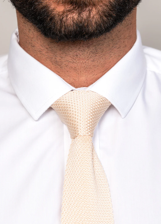 KT Cream Knitted Tie