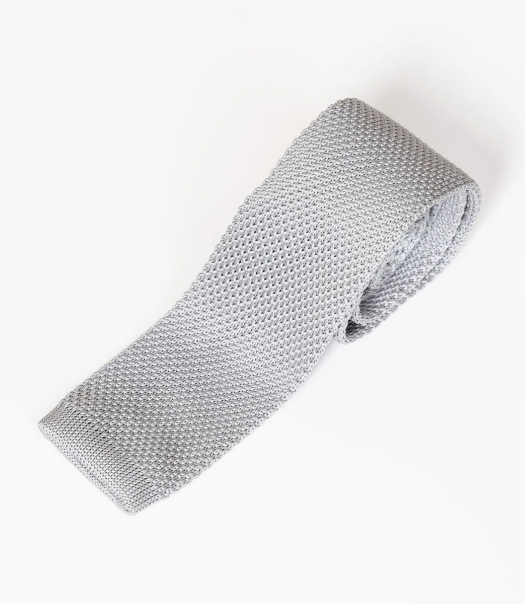 KT Silver Grey Knitted Tie
