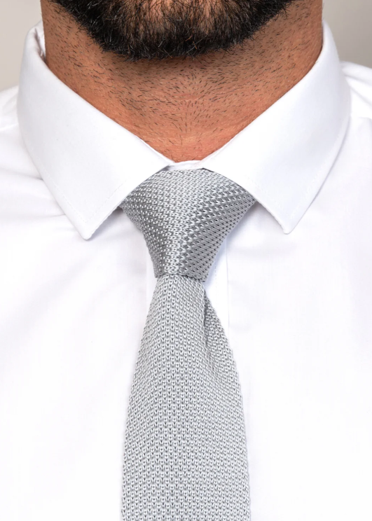KT Silver Grey Knitted Tie