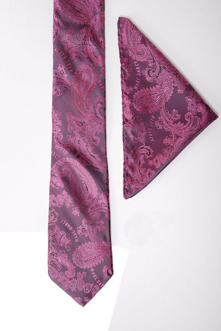 MD Berry Paisley Tie & Pocket Square Set
