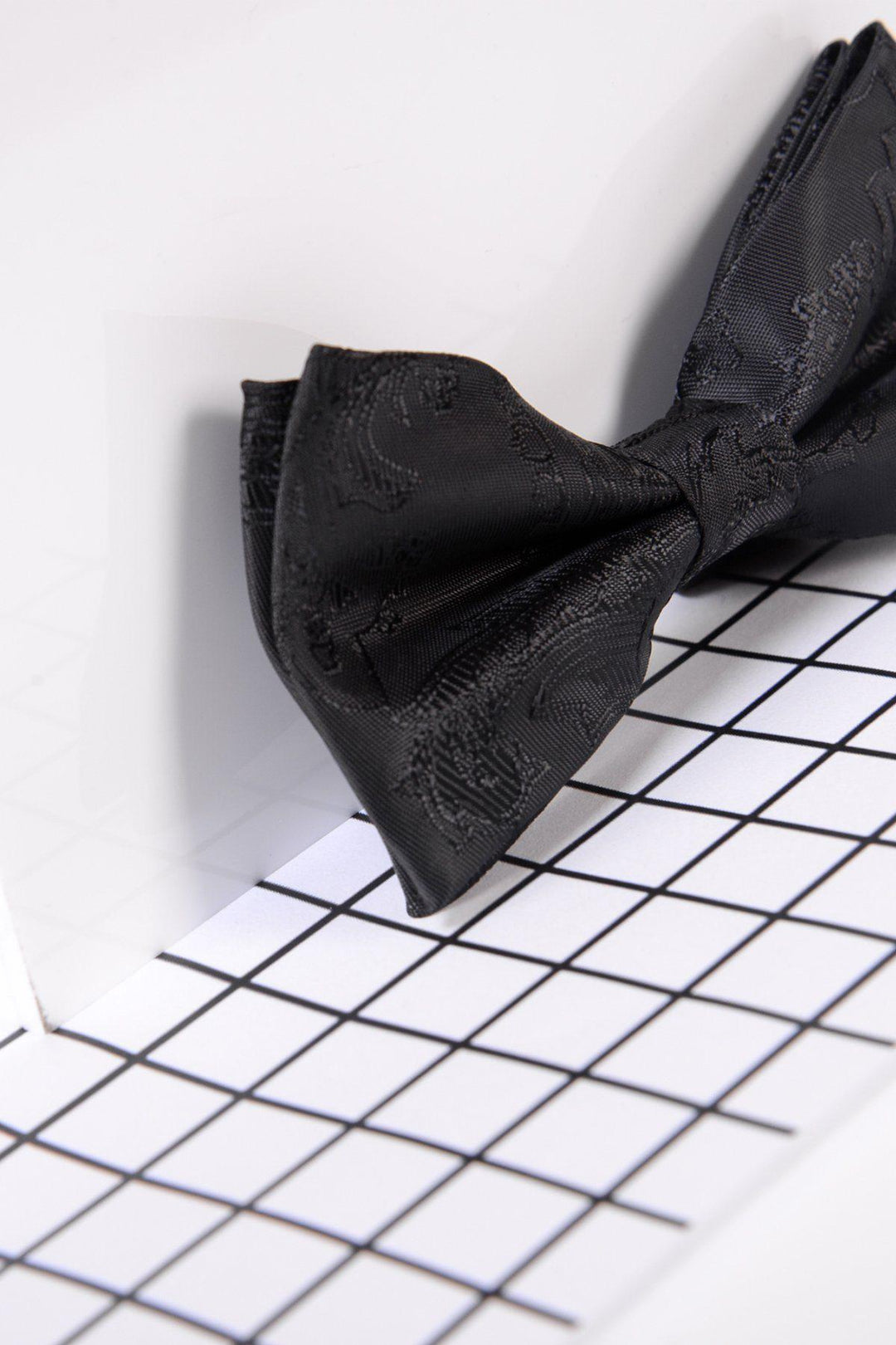 Black Paisley Bow Tie and Pocket Square