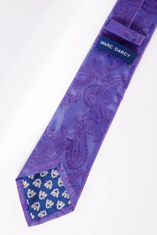 MD Lilac Paisley Tie & Pocket Square Set