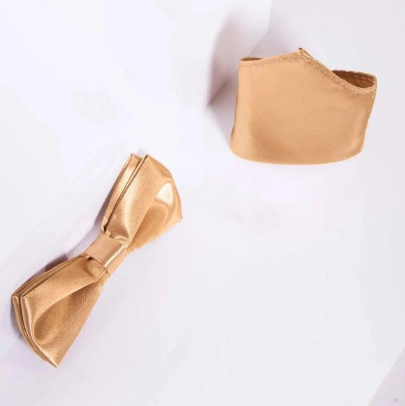Stanley Gold Bow Tie and Pocket Square