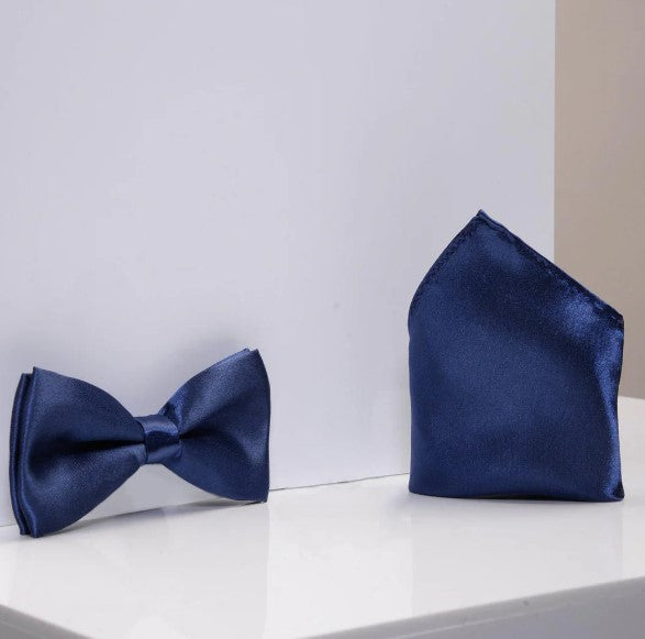 Stanley Navy Bow Tie and Pocket Square