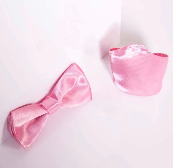 Stanley Pink Bow Tie and Pocket Square