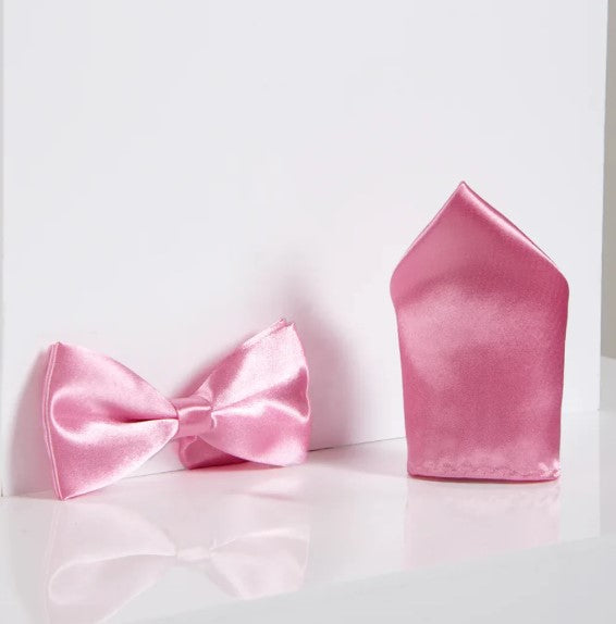 Stanley Pink Bow Tie and Pocket Square