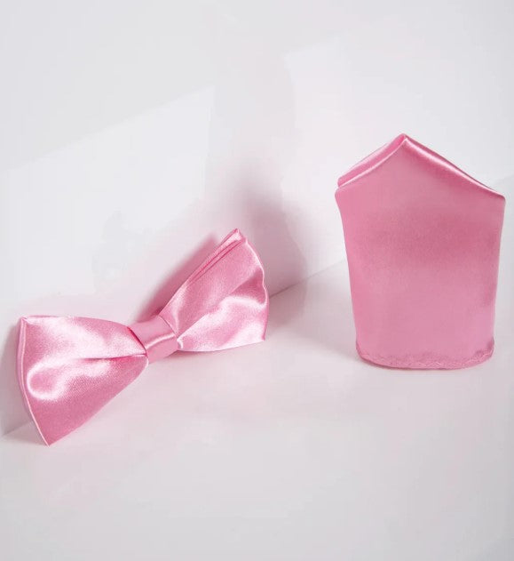 Stanley Pink Bow Tie and Pocket Square