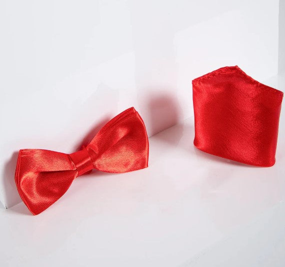 Stanley Red Bow Tie and Pocket Square