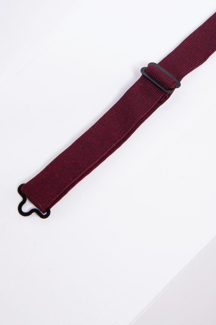 Knitted Double Layer Bow Tie In Wine