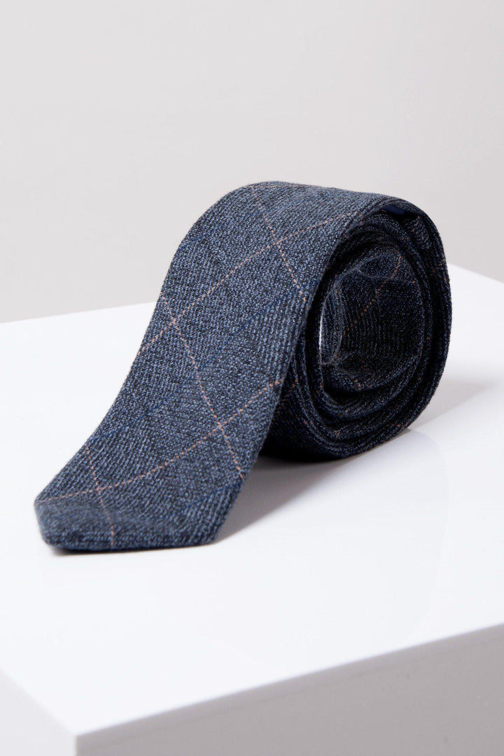 Scott Blue Tweed Check Tie