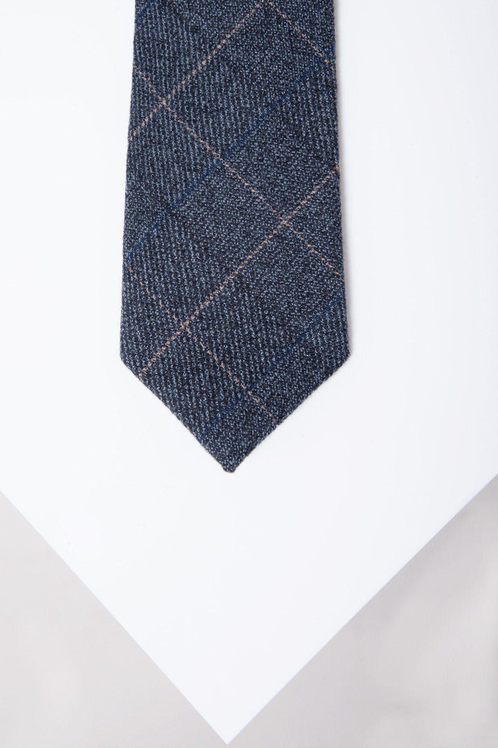 Scott Blue Tweed Check Tie