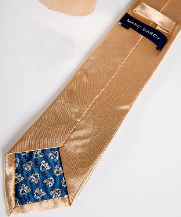 Stanley Gold Satin Tie and Pocket Square