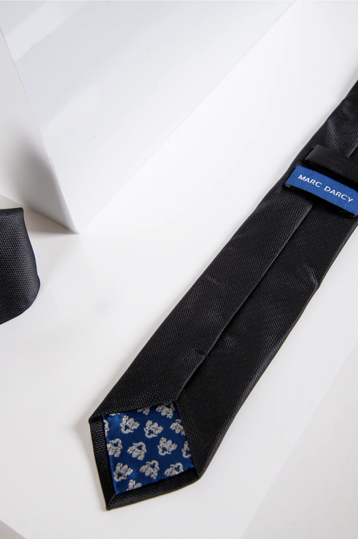 Black Birdseye Tie and Pocket Square