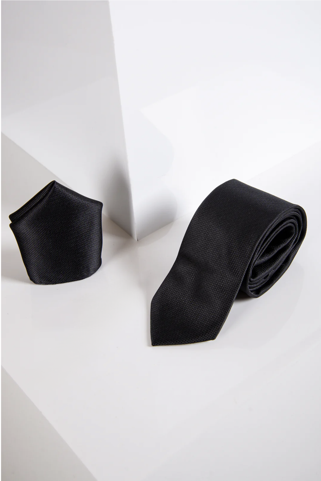 Black Birdseye Tie and Pocket Square