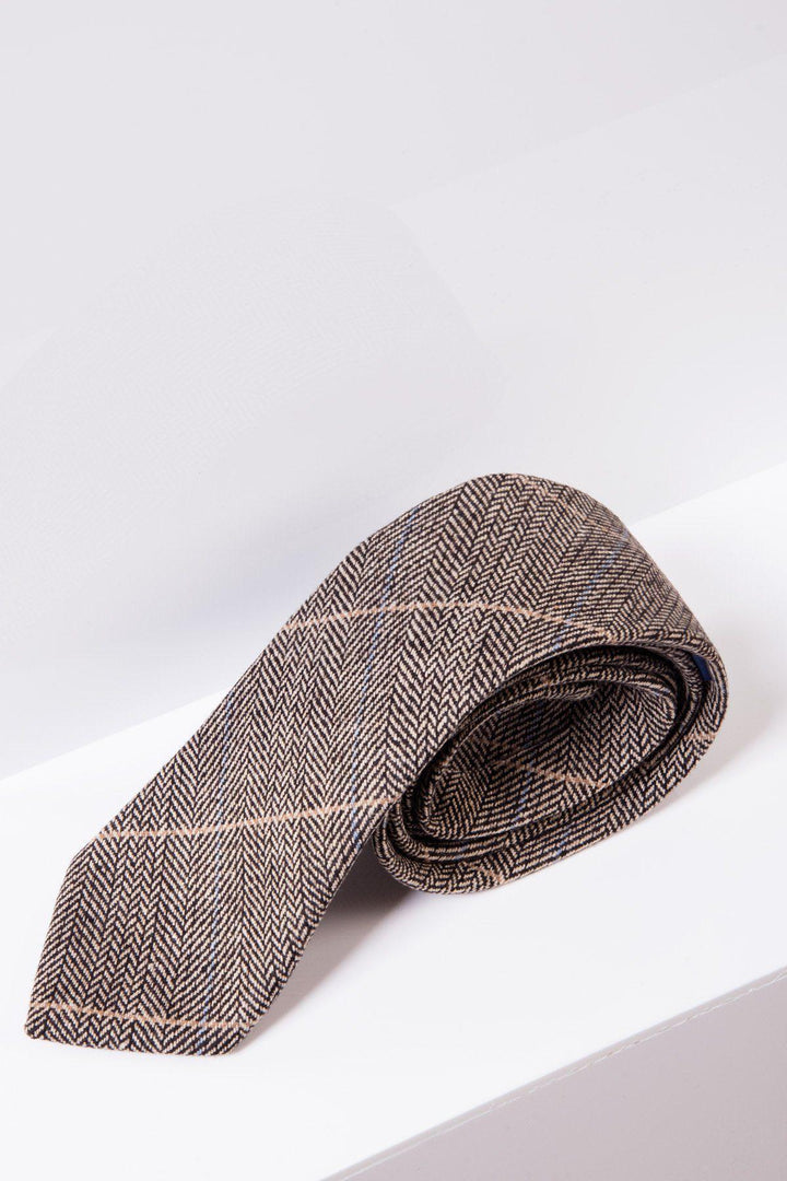 Ted Tan Tweed Check Tie
