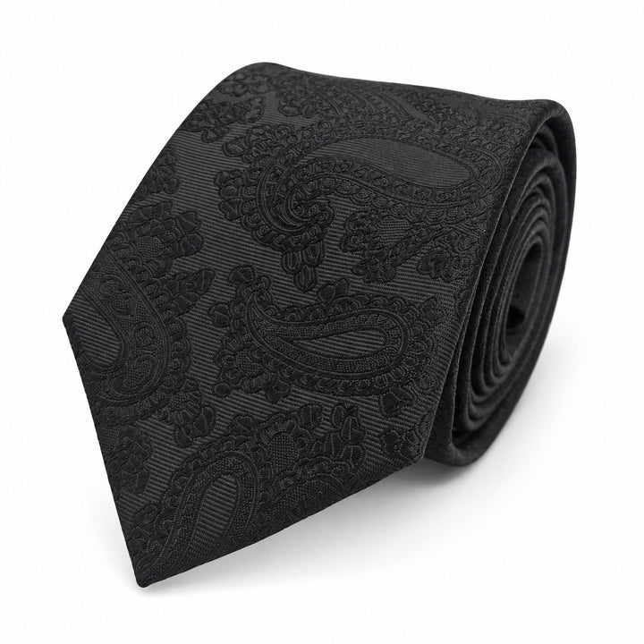 Black Paisley Tie & Pocket Square