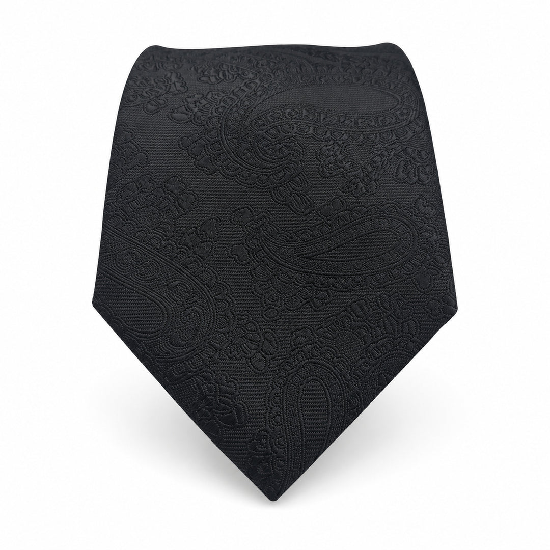 Black Paisley Tie & Pocket Square