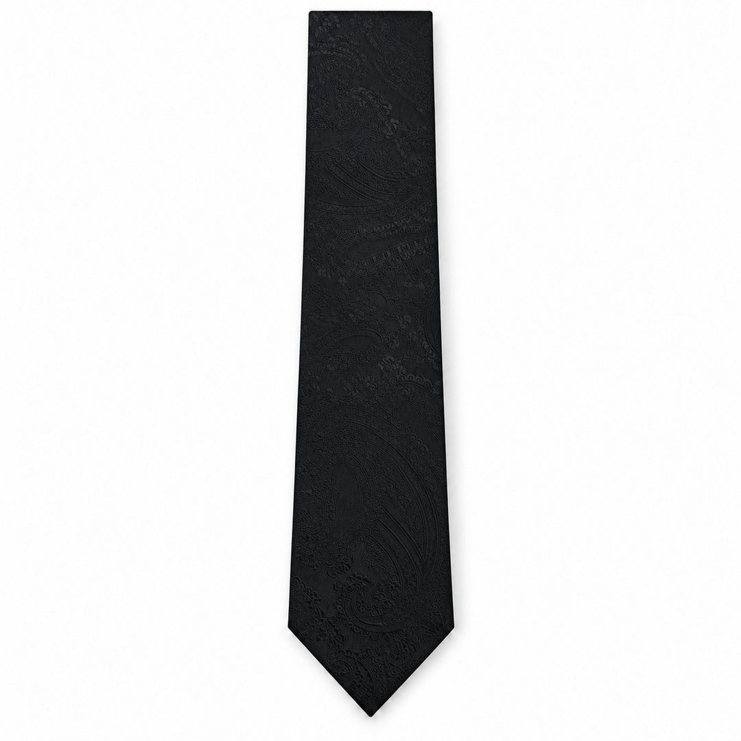 Black Paisley Tie & Pocket Square