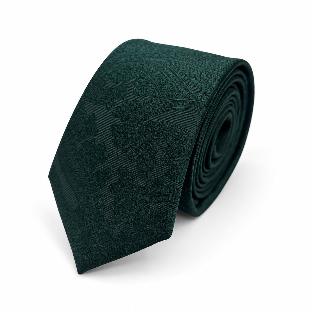 Forest Green Paisley Tie & Pocket Square