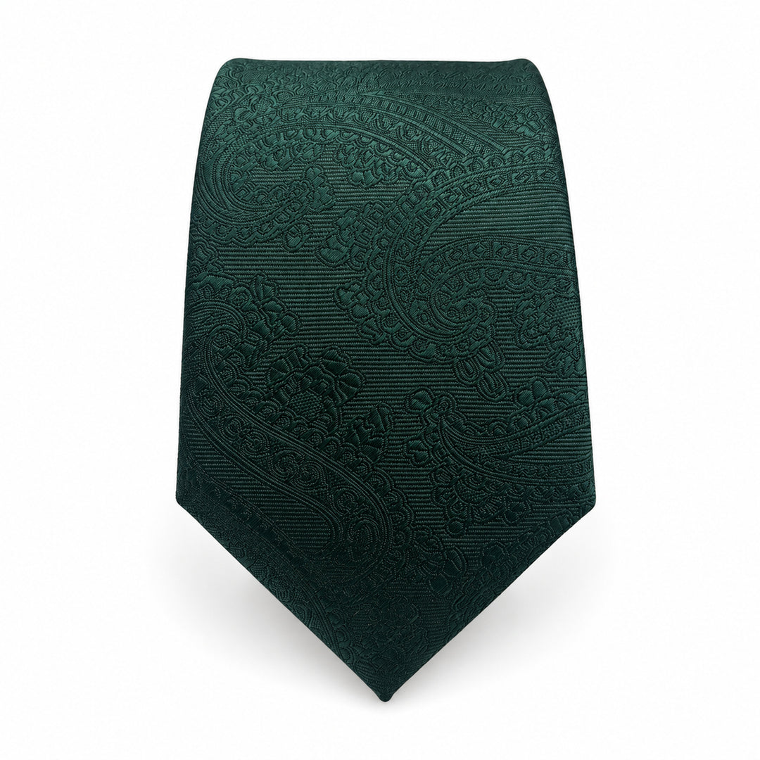 Forest Green Paisley Tie & Pocket Square