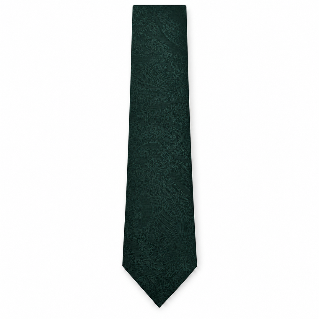 Forest Green Paisley Tie & Pocket Square
