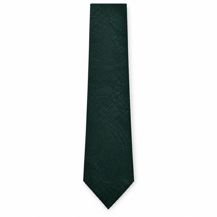 Forest Green Paisley Tie & Pocket Square